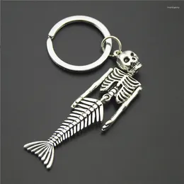 Keychains Keychain Skeleton Mermaid Key Chains Skull Ring For Gift Men Halloween