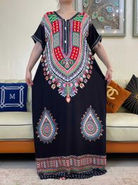 Ethnic Clothing 2023 Good Quty Summer Short Slve Dresses Muslim Abaya Dubai Turkey Dashiki Fashion Hijab Cotta Dress American Islam Clothin T240510