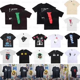 Mens shirts designer T Shirt V letter Letter Print Tees BigV Men women Short Sleeve Hip Hop Style Black white Orange T-shirts Tees Size S-Xl