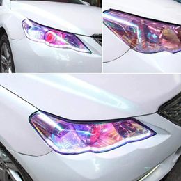 Window Stickers Chameleon Car Headlight Taillight Clear Color-Changing Film Self Adhesive Lamp Protection Sticker