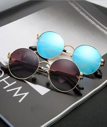 Round Metal Sunglasses Designer Gold Flash Glass Lens For Mens Womens Mirror Sunglasses Round unisex sun glasse 6221603