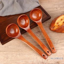 Baking Tools 1Pc Wooden Large Capacity Soup Spoon Kitchen Use A To Handle High Temperature Cooking Anti-scalding