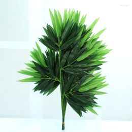 Decorative Flowers 10/2pcs Branches Green Artificial Bamboo Leaves Silk Cloth Plant For Wedding Decoration Home Office