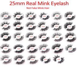 ELR002 Whole 25mm 3D reaL Mink hair Eyelashes 5D super long Mink Lashes Packing In Tray accept Logo print shipment4322388