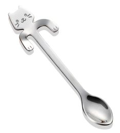 Cute Cat Spoons Long Handle Soup Spoon Flatware Coffee Drinking Tools Kitchen Gadget Creativespoon Use for tea Dinnerware4681131