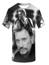 New Fashion MensWomans Johnny Hallyday TShirt Summer Style Funny Unisex 3D Print Casual T Shirt Tops Plus Size AA02006673813