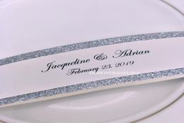 Customised Print Ivory Belt with Glitter Paper Bottom For Wedding Invitation1178176