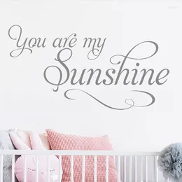 Wall Stickers 56 30cm Fancy You Are My Sunshine Decals Warm Childrens Room Decor Lettering Quote Bedroom LC1213