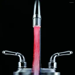 Bath Accessory Set Colours RGB Changing Glow LED Water Faucet Shower Tap Head Kitchen Pressure Sensor Bathroom