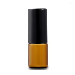 Storage Bottles 1ML 2ML 3ML 5ML 10ML Amber Roll Glass On Roller Bottle With Stainless Steel Refillable Essential Oils Perfume Containers