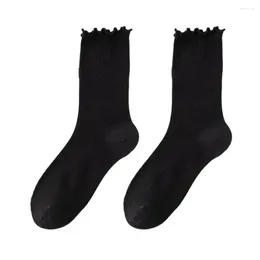 Women Socks Hollow Tube Women's Thin Shirring Edge Mid-tube Sports With High Elasticity Anti-slip Features For Active