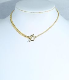 Chokers Elegant Dazzling CZ Tenis Chain Choker Necklace Luxury Cuban With Gold Colour Toggle Clasp For Women Jewelry5703402