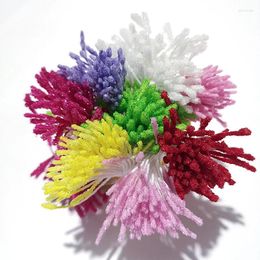 Decorative Flowers 500pcs 2mm/0.078inch Artificial Glass Flower Stamens For Cake Decoration Crafts Nylon DIY Gift Accessories