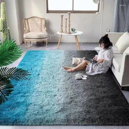 Carpets VIKAMA Gradient Plush Carpet Super Soft Living Room Bedroom Coffee Table Full Covered Cloakroom Girly Floor Mat