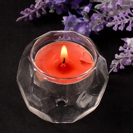 Candle Holders Transparent Rhombus Glass Holder Wedding Dinner Table Decoration Bar Party Christmas Rustic Round Candlestick