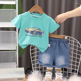 Clothing Sets 2024 Designer Baby Boy 18 Months Old Summer Clothes For Kids Fashion O-neck Short Sleeve T-shirts And Shorts Boys Outfits Set