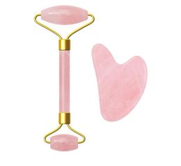 Face Lift Massager Crystal Roller Facial Massage Relaxation Jade Roller Stone Natural Rose Quartz Beauty Skin Tool Girl Gift229b2879373