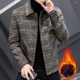 Men's Jackets Fall Winter Men Jacket Turn-down Collar Single-breasted Thick Coat Patchwork Letter Embroidery Cardigan