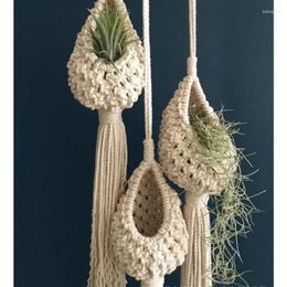 Tapestries Nordic Tapestry Hand Woven Bohemian Mesh Pocket Air Pineapple Flower Basket Ins Style