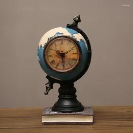 Table Clocks Desk Clock Bedroom Decoration Retro Small Earth Digital Alarm Children's Room Gifts