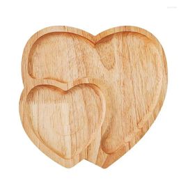 Plates Heart Shaped Serving Platter Tray Jewellery Wooden Plate Shape Tea Coffee Fruit Kitchen Accessories