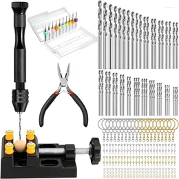 Keychains 281Pc Pin Vise Hand Drill Bits Mini Set For Resin Keychain Jewelry Casting DIY Making Supplies