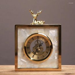 Table Clocks Modern Clock Shell Relogio De Mesa Vintage Bedroom Alarm For Desk Watch White Digital Living Room Decoration