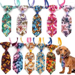 Dog Apparel 50pcs Neck Ties Butterfly Pattern Neckties Pet Supplies Small Bow Wholesale Bowtie Grooming Accessories