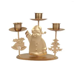 Candle Holders Retro Christmas Candlestick Personalized Desktop Ornament Creative Xmas Party Supplies For Home El Bar He