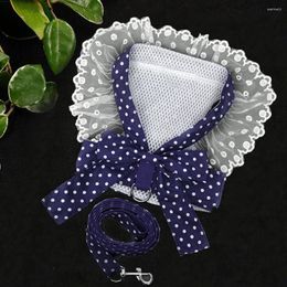Dog Apparel Cute Harness With Leash Bow Lace Rose Dots Puppy Cat Pet Costumes Breathable Adjustable Accessories
