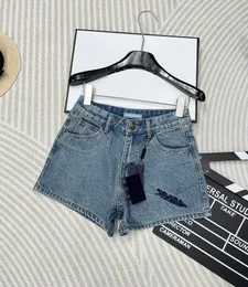 2024 Women's Shorts Luxury Designer Women Letter Embroidery Denim Shorts For Summer Lady Casual High Waist Loose Mini Shorts Fashion New