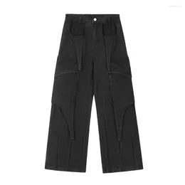 Men's Jeans Streetwear Vintage Baggy Jean For Men Women Loose Hip Hop Y2k Patchwork Retro Pants High Street Trousers Casual