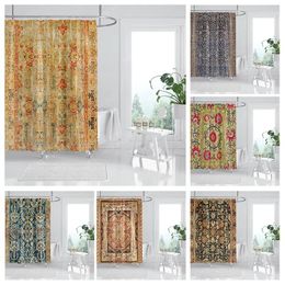 Shower Curtains Waterproof Fabric Bathroom Curtain Accessories Bath For 180x200cm 240 200 Boho Decoration Vintage