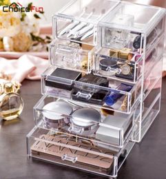 Selling Large Desktop Clear Acrylic Drawers Casket Big Plastic Storage Makeup Cosmetic Organizer For Decorations7626265