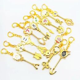 Anime Fairy Tail Keychain Lucy Zodiac Key Chains For Men Women 12 Constellation Enamel Pendant llaveros Jewelry