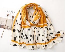 Korean Autumn New Cotton and Linen Womens Sunscreen Scarf Leopard Print Geometric Letter Scarf Air Conditioning Shawl Multiple Who6181169