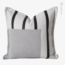 Pillow Simple Modern Living Room Sofa Black And White Stitched El Bedside Square Restaurant Winery Bag