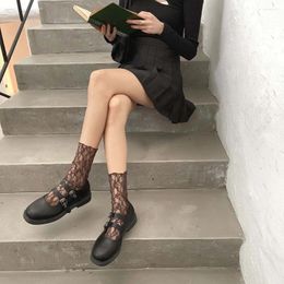 Women Socks Breathable Flower Vine Korean Lace JK Stockings Pile Mesh