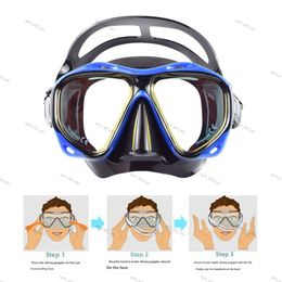 Diving mask High-quality diving mask snorkeling equipment diving face mirror breathing tube set large frame silicone diving face mask fully dry breathing tube 28