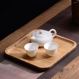 Tea Trays 1pc Square Bamboo Serving Tray Kitchen Food Tableware For Dinners Party Wedding Bar Dining Table Decoration