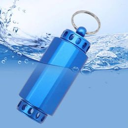 Storage Bottles Sealed Jar Waterproof Aluminum Alloy Bottle Keychain Holder Mini Tablet Container