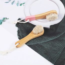 NEW 1pcs Face Cleaning Brush Bamboo Soft Boar Bristle Beauty Face Tool Skincare Skin Deep Cleaning Exfoliating Lip Brush for Womanfor Bamboo Bristle Brush