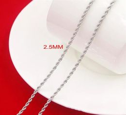 Men039s Hip Hop Rapper039s Chain 2 5mm 18 20 24 30 Gold Silver Rose Stainless steel Rope Link Neckla335O9789261