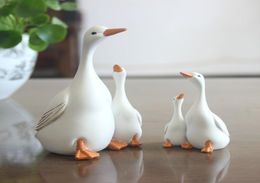 Garden Decoration Simulation Mother and Son Duck Courtyard Decorative Ornaments Resin Crafts Crossborder Products Cute backyard7461821