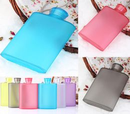 Newest Frosted Wine Cup 400ML Creative Portable Hip Flasks Bottle Food grade AS Plastic Outdoor Travel Mugs 6 Colour WXC371712646