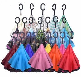CHand Reverse Umbrellas Double Layer Inverted Umbrella Windproof Reverse Inside Out Stand Windproof Umbrella Car Inverted Umbrell3171459