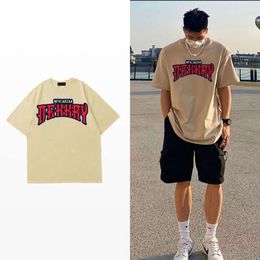 Us High Street Hip Hop T-Shirt Men's Summer Basketball Short Sleeved Sweatshirts Trendy Brand Loose Youth Student Trendy Versatile Tees Tops 638