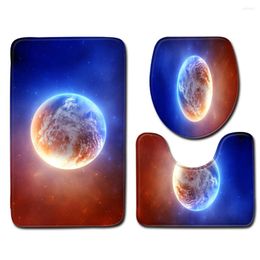 Bath Mats Astral Astronomy Space Patterned Bathroom Set Non-slip Carpet U-Shaped Toilet Mat Home Decor Super Soft