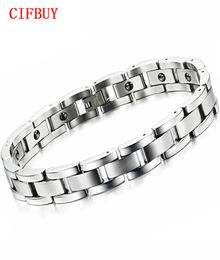 Jewelry Magnet Stone Man Bracelet Classical Stainless Steel Energy Balance Link Chain Bracelets For Men Health Care GS80126916466