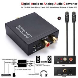 Digital analog large shell digital fiber coaxial to L/R channel 3.5mm audio signal converter